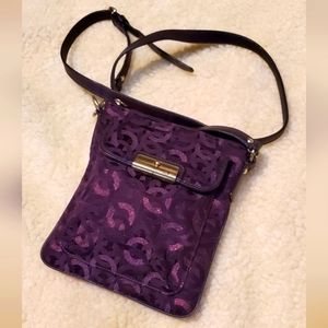 Coach plum crossbody pretty w/ adjustable straps